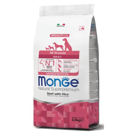 Monge Dog Speciality Line 2,5kg Marha + Rizs Monoprotein (minden fajtának) 