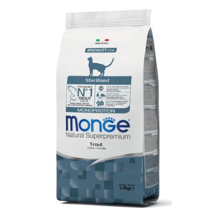 Monge Cat 1,5kg Monoprotein Steril Pisztráng