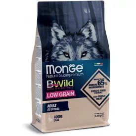   4x Monge BWild Alacsony Gabonatartalmú 2,5kg száraz Liba (minden fajtának)