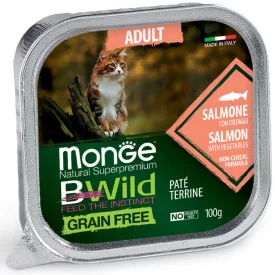   32x Monge Cat Bwild Gabonamentes Paté Terrine 100g Alutálca Lazac + Zöldség