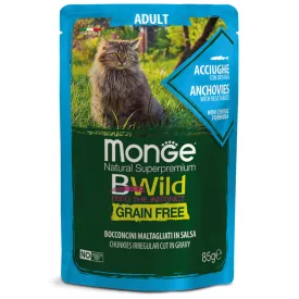   28x Monge Cat Bwild Gabonamentes 85g Alutasak Szardella + Zöldség