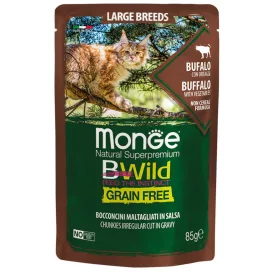   28x Monge Cat Bwild Gabonamentes 85g Alutasak Bölény + Zöldség