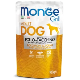 24x Monge Dog Grill 100g Alutasak Csirke + Pulyka