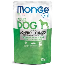 24x Monge Dog Grill 100g Alutasak Bárány + Zöldség