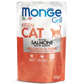 28x Monge Cat Grill 85g Alutasak Kitten Lazac