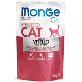 28x Monge Cat Grill 85g Alutasak Steril Borjú