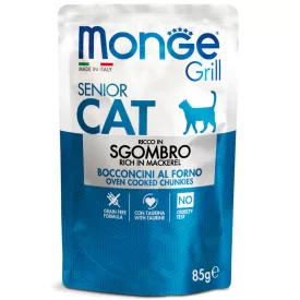 28x Monge Cat Grill 85g Alutasak Senior Makréla