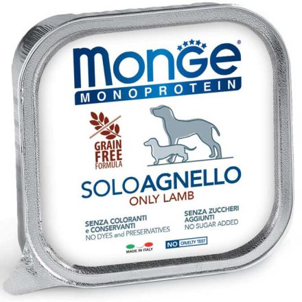 24x Monge Dog Monoprotein Paté 150g Alutálca 100% Bárány