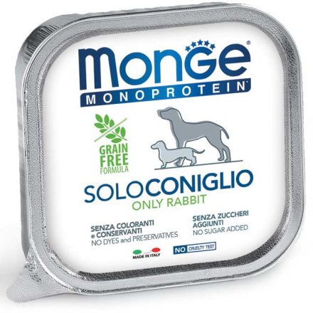 24x Monge Dog Monoprotein Paté 150g Alutálca 100% Nyúl