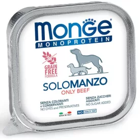 24x Monge Dog Monoprotein Paté 150g Alutálca 100% Marha
