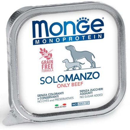 Monge Dog Monoprotein Paté 150g Alutálca 100% Marha