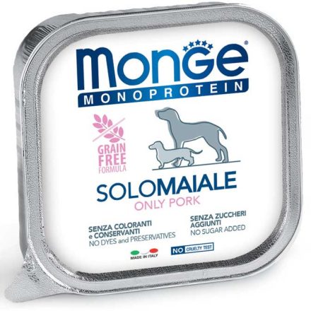 24x Monge Dog Monoprotein Paté 150g Alutálca 100% Sertés