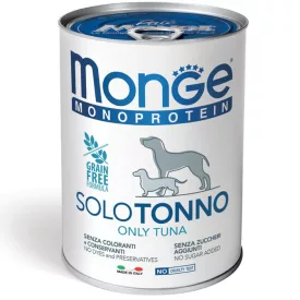 24x Monge Dog Monoprotein Paté 400g Konzerv 100% Tonhal