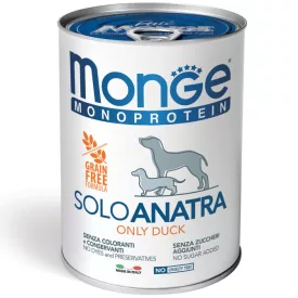 24x Monge Dog Monoprotein Paté 400g Konzerv 100% Kacsa