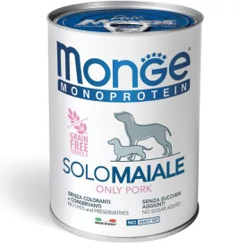 24x Monge Dog Monoprotein Paté 400g Konzerv 100% Sertés