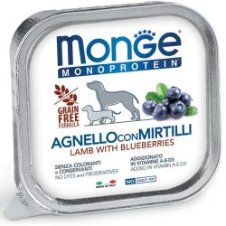   Monge Dog Monoprotein Fruits Paté 150g Alutálca Bárány + Áfonya