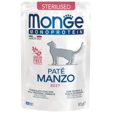 Monge Cat Monoprotein Paté 85g Alutasak Steril Marha