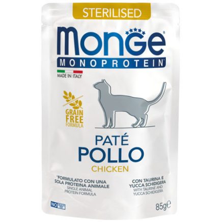 Monge Cat Monoprotein Paté 85g Alutasak Steril Csirke