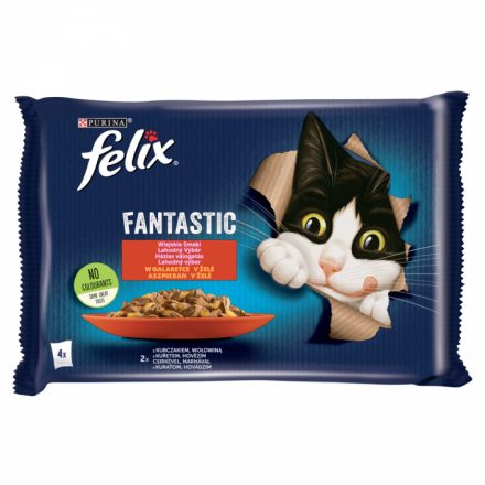 Felix Fantastic Házias Válogatás csirkével, marhával 4x85g 074