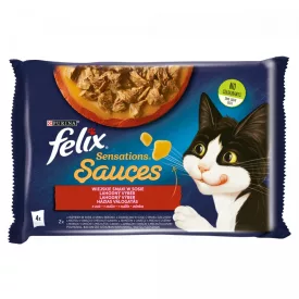   12x Félix 4x85g Sensation Szósz Pulyka + Bárány Alutasak 475