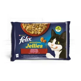   12x Félix 4x85g Sensation Zselé Marha + Csirke Alutasak 604