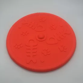 Frizbi 20cm - narancssárga, 3D tappancs és hal mintával