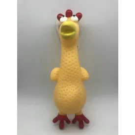   Gumi kutyajáték "csirke" 29cm - sípolós -  sárga