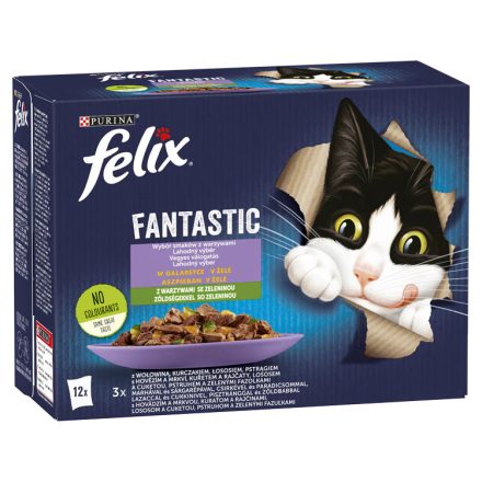 6x Félix 12x85g Fantastic Vegyes Válogatás Zöldséggel Aszpikban
