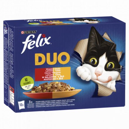 Félix 12x85g Fantastic Duo Házias Válogatás Aszpikban