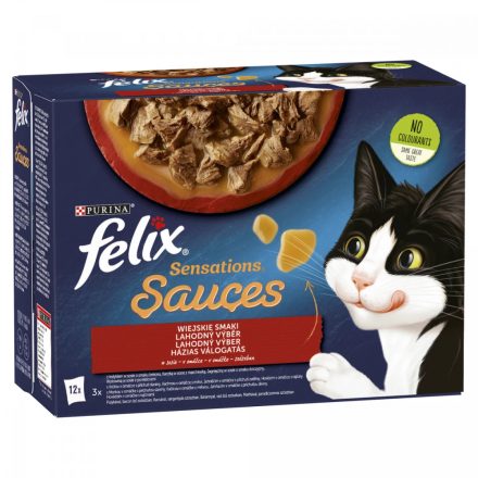 6x Félix 12x85g Sensations Házias Válogatás Szószban