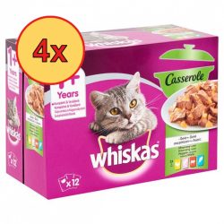   4x Whiskas Casserole Vegyes válogatás Alutasakos macskaeledel 12x85g