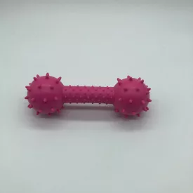   Gumicsont 14cm - tömör/tüskés, gömb véggel - kutyajáték - RÓZSASZÍN