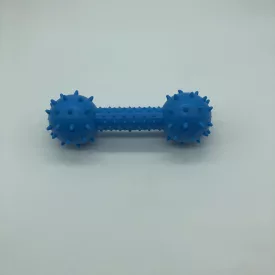   Gumicsont 14cm - tömör/tüskés, gömb véggel - kutyajáték - KÉK