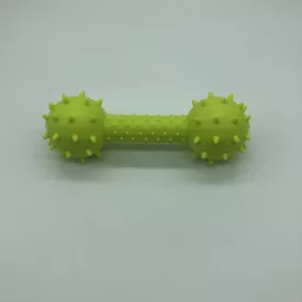   Gumicsont 14cm - tömör/tüskés, gömb véggel - kutyajáték - ZÖLD