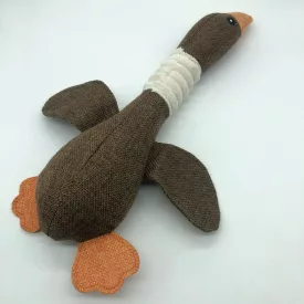 Textil kutyajáték - liba - 32cm - barna