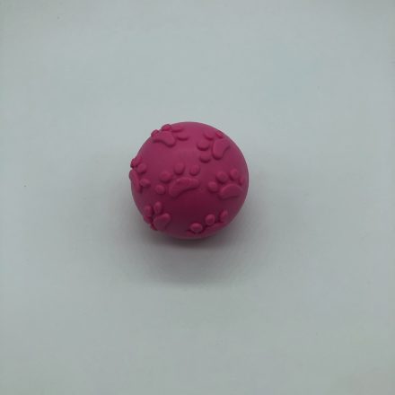 Gumilabda kutyajáték - sípolós - 7cm - tappancs - rózsaszín