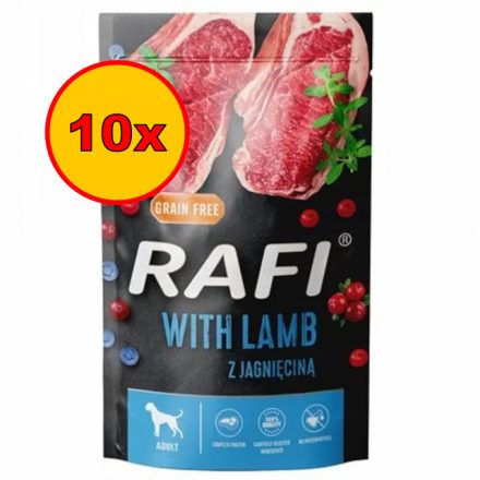 10x Rafi 500g Adult Pate Bárány Kék és Vörösáfonyával Kutya alutasakos