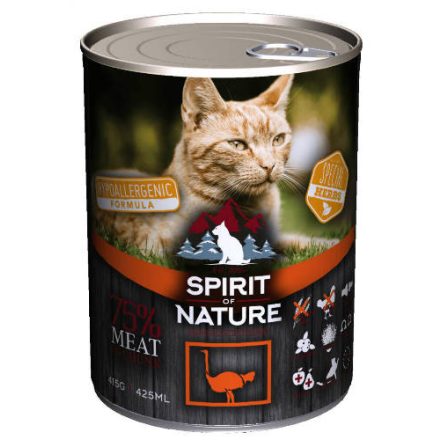 Spirit of Nature Hipoallergén Macska konzerv 415g Strucc