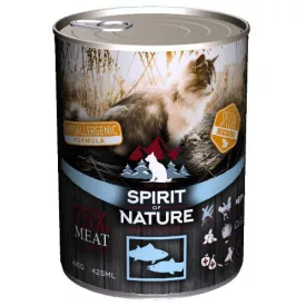   12x Spirit of Nature Hipoallergén Macska konzerv 415g Tonhal és Lazac