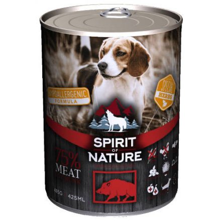 12x Spirit of Nature Hipoallergén KUTYA konzerv 415g Vaddisznó