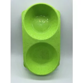 Dupla etetőtál - műanyag 28x16cm 2x250ml ZÖLD