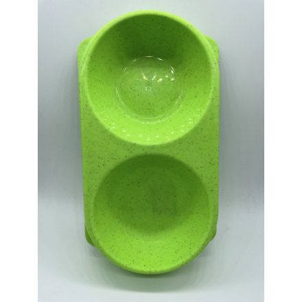 Dupla etetőtál - műanyag 28x16cm 2x250ml ZÖLD