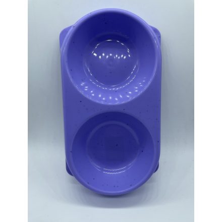 Dupla etetőtál - műanyag 28x16cm 2x250ml LILA