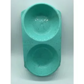 Dupla etetőtál - műanyag 28x16cm 2x250ml MENTA