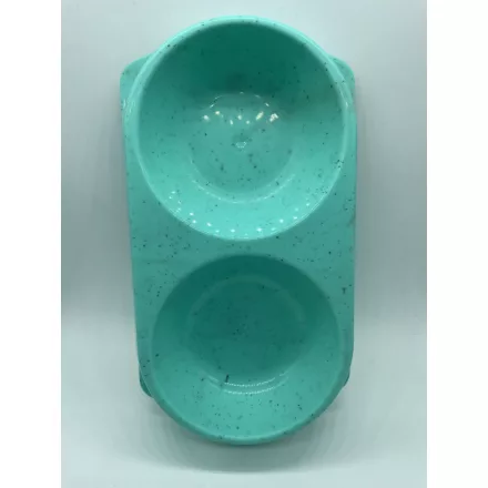 Dupla etetőtál - műanyag 28x16cm 2x250ml MENTA