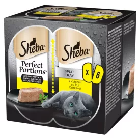   8x Sheba Perfect Portions Mini 6x37,5g Csirke alutálcás macskaeledel