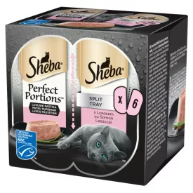   8x Sheba Perfect Portions Mini 6x37,5g Lazac alutálcás macskaeledel