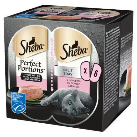 8x Sheba Perfect Portions Mini 6x37,5g Lazac alutálcás macskaeledel