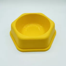 Etetőtál - műanyag hatszögletű - S - 17x5cm SÁRGA