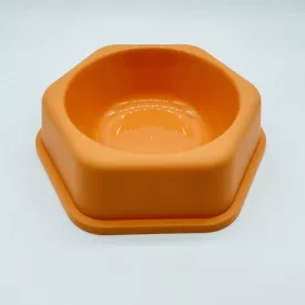 Etetőtál - műanyag hatszögletű - S - 17x5cm NARANCS